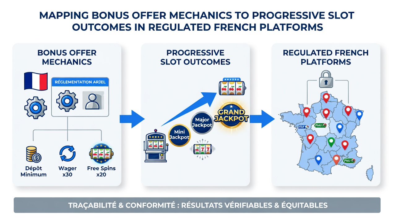 Detailed flowchart showing bonus contribution paths into progressive jackpot tiers